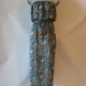 Elegant Paisley Strapless Dress